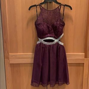 purple lace overlay party/formal dress